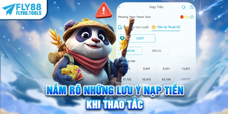 Nắm rõ những lưu ý nạp tiền khi thao tác